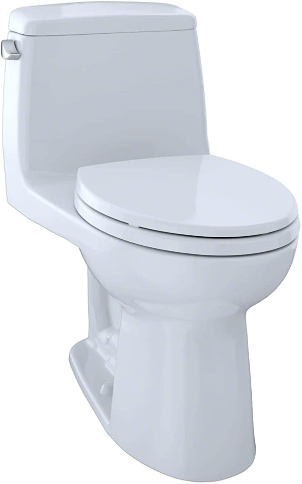 The TOTO Eco UltraMax One-Piece Elongated 1.28 GPF Toilet with CEFIONTECT projects TOTO’s mark of excellence: “People Planet Water.” The TOTO Eco UltraMax features a sleek, one-piece design that will immediately beautify the appearance of your bathroom. The one-piece design is not only aesthetically pleasing, but it offers the benefit of being easier to clean versus a two-piece toilet. By removing the gap between the tank and bowl, we eliminate the hiding place for dirt and debris. An additional benefit of the one-piece toilet is that there is no threat of leaks from bolts or gaskets that can occur in two-piece toilets. The TOTO Eco UltraMax utilizes TOTO’s E-Max flushing system. The E-Max flushing system features a 3” wide flush valve, extra-large siphon jet, and a large trapway. This reliable, highly efficient combination generates a powerful cleansing flush while only using 1.28 gallons of water. This version of the TOTO Eco UltraMax includes CEFIONTECT, a layer of ceramic glaze that minimizes waste from sticking to ceramic surfaces. This feature assists to reduce the frequency of toilet cleanings, minimizing the usage of water, harsh chemicals, and time required for cleaning. The TOTO Eco UltraMax 1.28 GPF meets the standards for EPA WaterSense, and California’s CEC and CALGreen requirements. The TOTO Eco UltraMax has a left-hand chrome trip lever and has an included TOTO SoftClose seat.