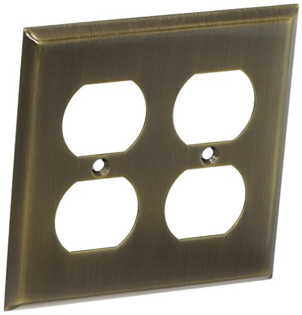 Baldwin 4771050 Outlet Beveled Edge Switch Plate, Antique Brass