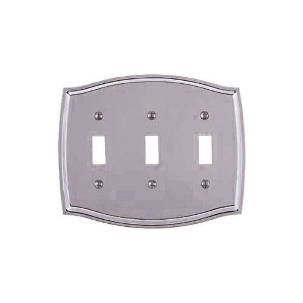 Baldwin 4780.260.CD Colonial Design Triple Toggle Switch Plate, Chrome