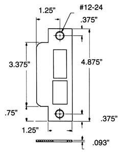 Baldwin 6340.R Right Handed Latch and Deadbolt Curved Lip Entrance Mortise Strik, Satin Chrome