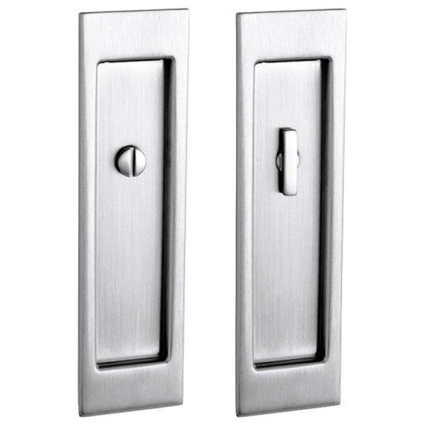 Baldwin PD005.PRIV Santa Monica Privacy Pocket Door Set with Door Pull from the, Satin Chrome