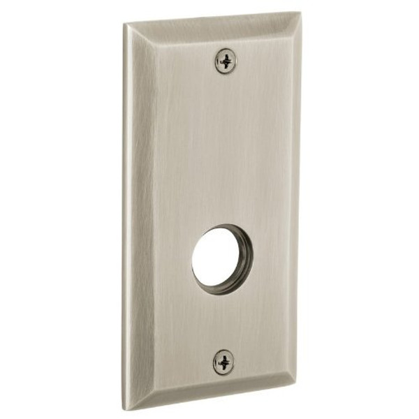 Baldwin R034.PV Pair of 5.25" Height Square Privacy Rosettes, Satin Nickel