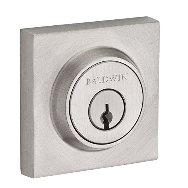 Baldwin SCCSD150 Reserve Single Cylinder Contemporary Square Deadbolt in Satin Nickel Finish