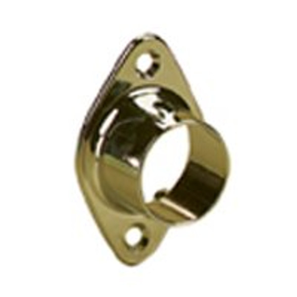 Closed 1-1/16" Round Flange, Brass-Look Finish.