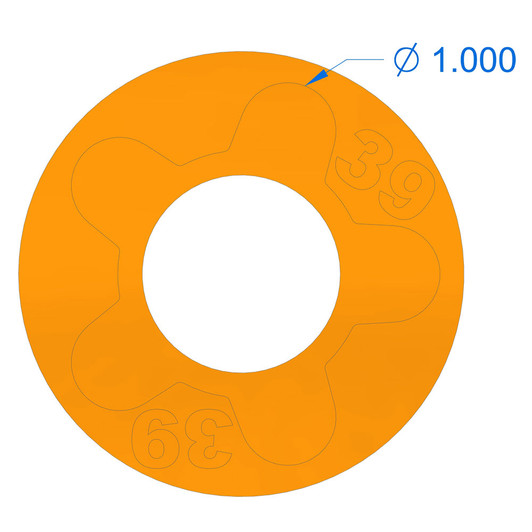 1000-39 Blade Hole Adapter (Husqvarna 5 pt) dimensions