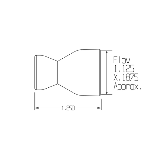 1-1/4" Straight Flow Nozzle 1/2" drawing