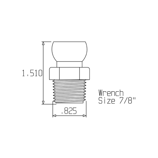8200-103 Coolant NPT Connector to 1/2" drawing