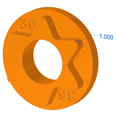 1000 36 Blade Hole Adapter Mtd 6pt