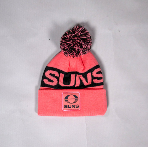 Pink/Charcoal Pom-Pom Beanie