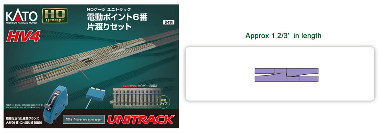 Kato HO Unitrack 3-114 HV4 Interchange Track Set with No. 6