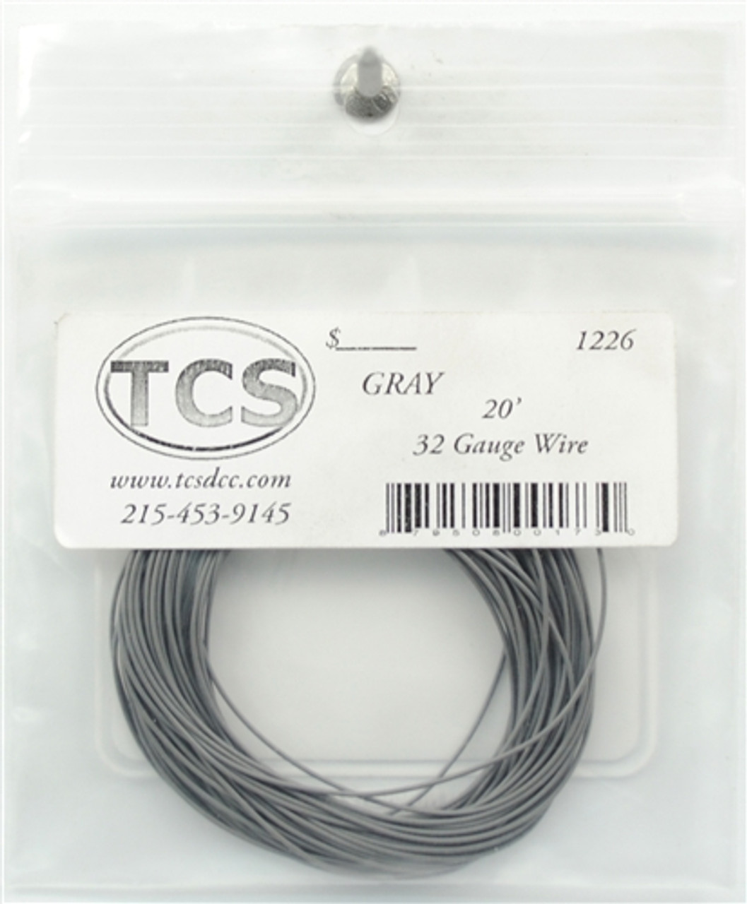 Train Control Systems TCS 1203 10' of 30 Gauge Wire - Gray