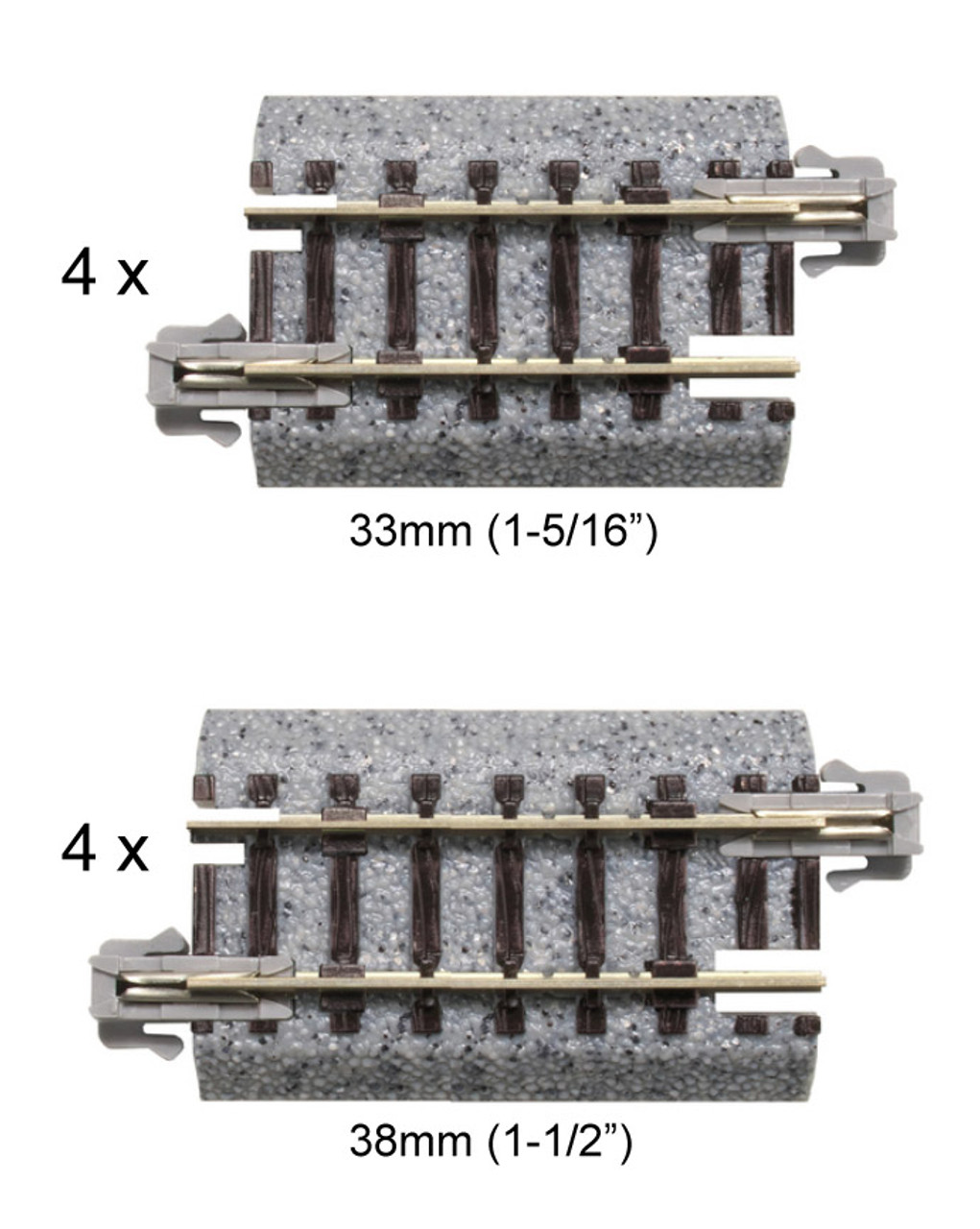 Kato N 20-092 Unitrack Straight Short Track Assortment Set B - 8 Pieces