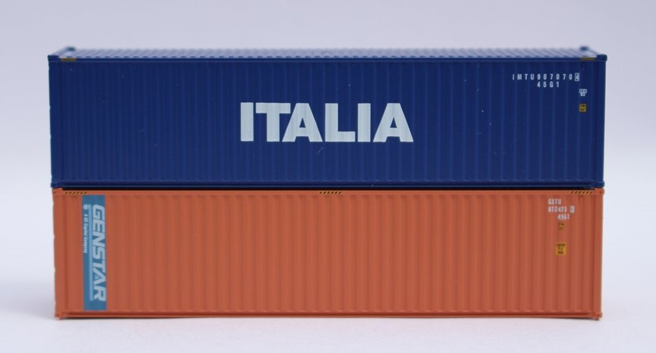 Jacksonville Terminal Company N 405807 40' High Cube Container Mixed Pack  ITALIA and GENSTAR 2-Pack