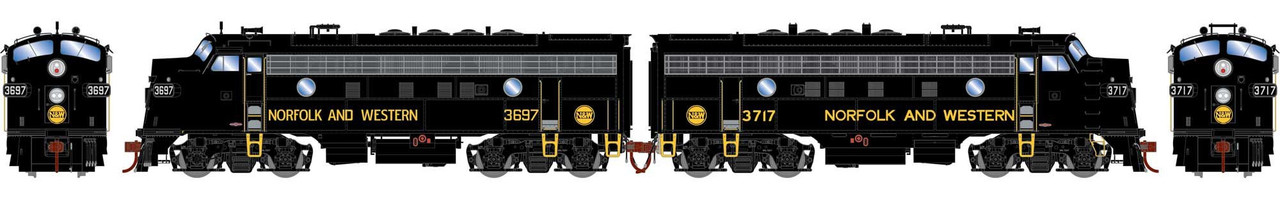 Athearn Genesis HO ATHG19567 DCC/Sound EMD F7A/A Set Norfolk