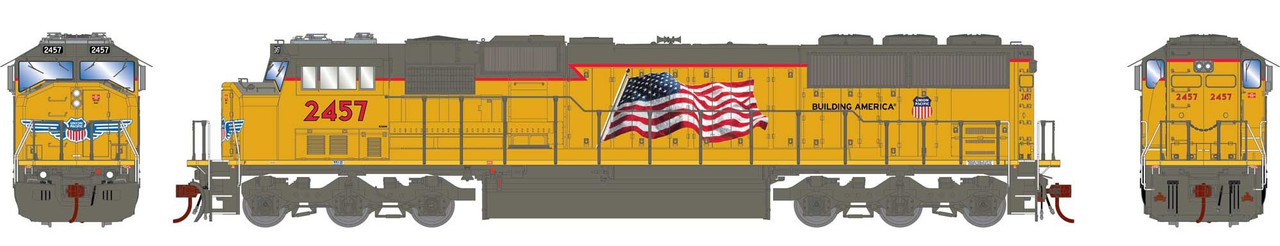 Athearn Genesis HO ATHG8523 DCC/Sound EMD SD60M Union Pacific 'Yellow Sill  - Flag' UP #2457