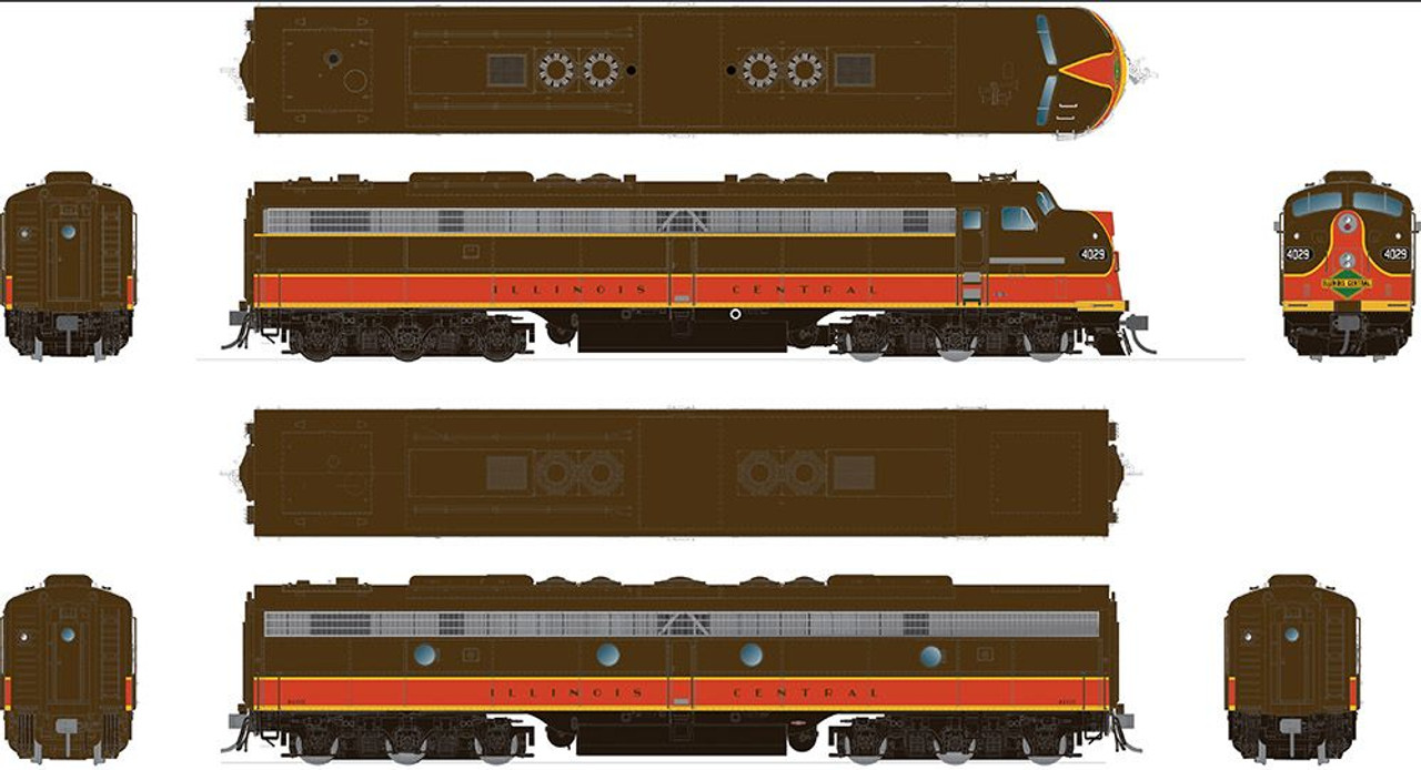 Rapido Trains Inc HO 28025 DCC Ready EMD E8 A-B Set Illinois Central 'Green  Diamond Logo' IC #4030 and IC #4105