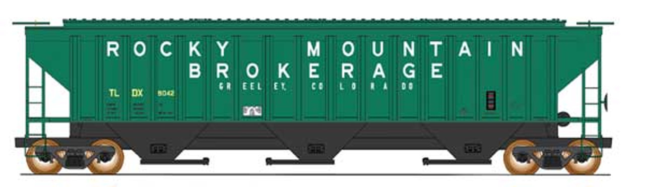 Intermountain N 653118-05 4750 Cubic Foot 3-Bay Rib-Sided Covered Hopper  Rocky Mountain Brokerage TLDX #9042