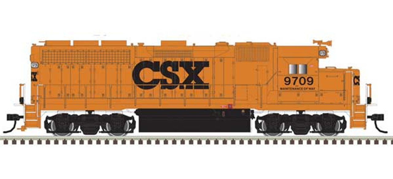 Atlas Master Gold HO 10004029 EMD GP40 Diesel Locomotive with Ditch Lights  DCC/ESU Loksound Equipped CSX 'MOW' #9709