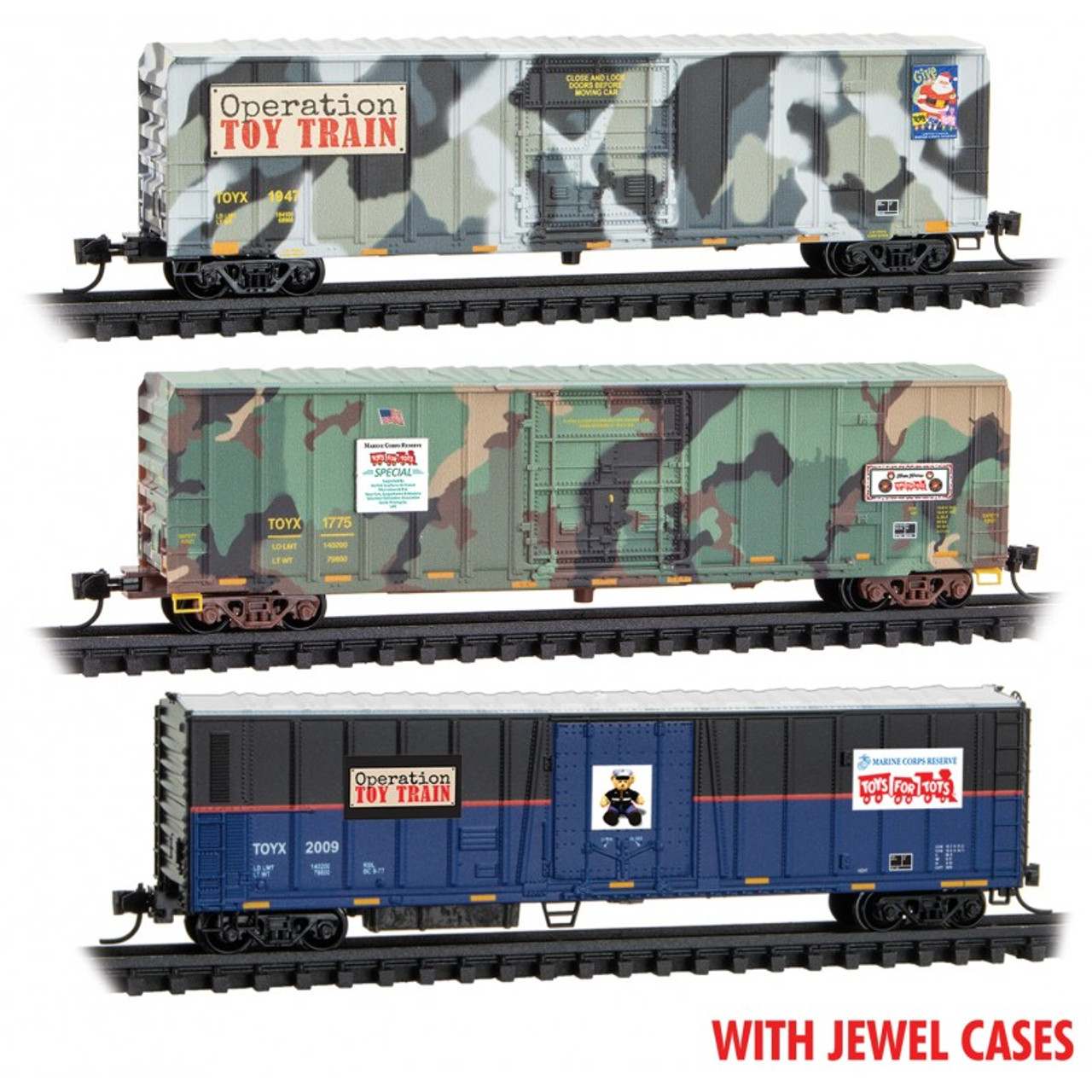 Micro Trains Line N 983 02 233 50' Boxcars u0026 51' Mechanical Reefer 3-Pack -  Jewel Case