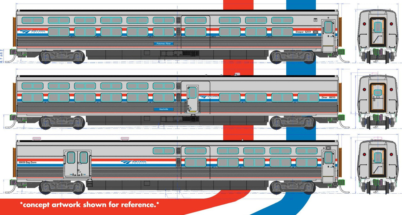 Kato N 106-8004 Amtrak Viewliner II 'Phase III Scheme' 4-Car Set