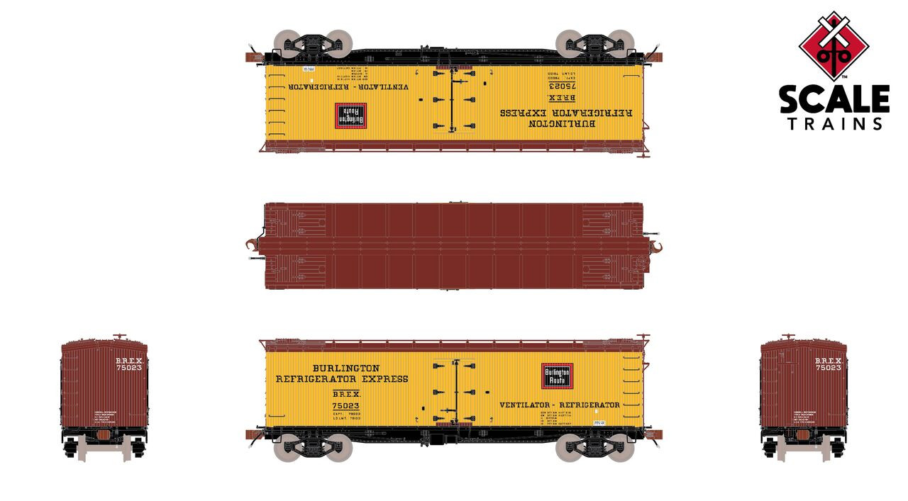 ScaleTrains Fox Valley Models HO SXT15073 PC&F R-40-2 Wood Reefer