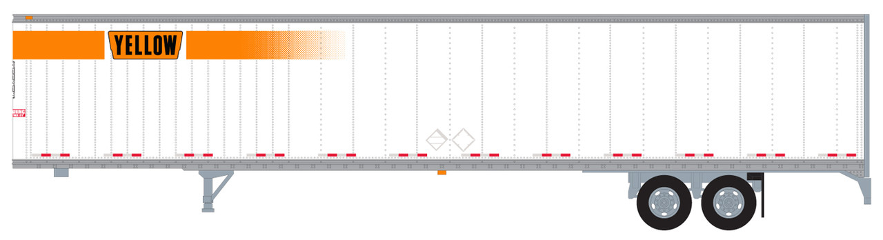 Trainworx N 45385-07 Hyundai 53' Dry Van Semi Trailer Yellow #1 Orange  Fading Stripe Narrow Lettering Logo