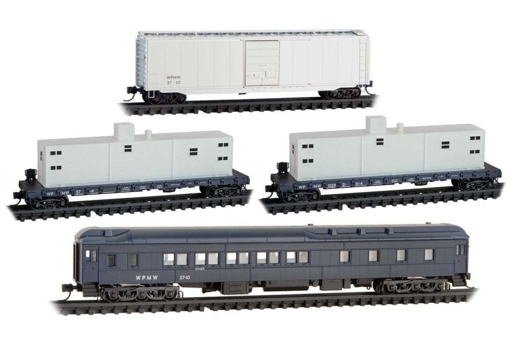鉄道模型 Micro-Trains 98302276 BNSF Flatcar With Micro Trains Line N 983 02 281 Atchison Topeka & Santa Fe MOW ATSF