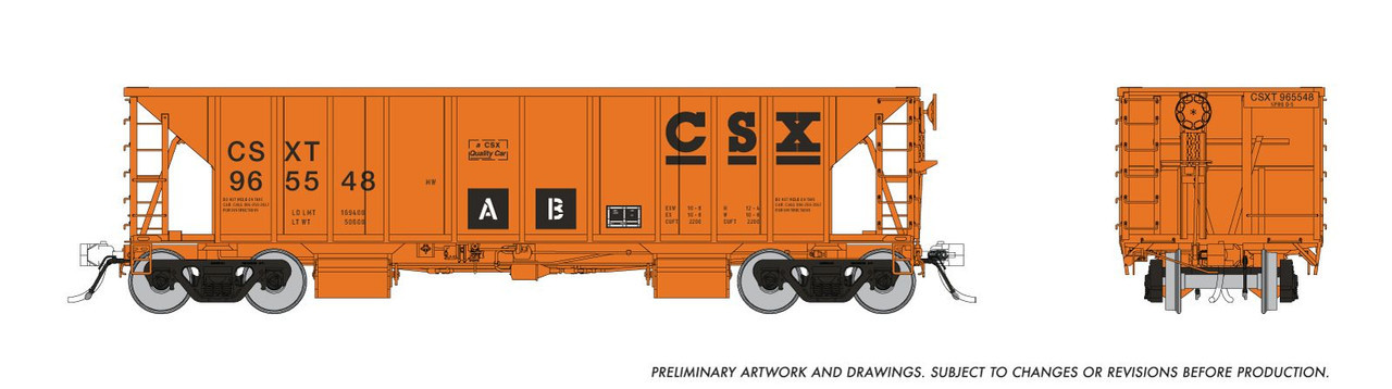 Rapido Trains Inc HO 158019A NSC Ballast Car CSX CSXT #2 Single Car
