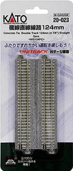 Kato N 20-023 Unitrack Concrete Tie Double Track Straight 124mm 4-7/8" - 2 Pieces