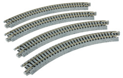 Kato N 20-170 Unitrack Curved Track 'R216-45' 8-1/2" Radius 45 degree curve - 4 Pieces