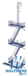 Walthers Modulars HO 933-3729 Vintage Fire Escape & Details -- Kit