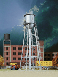 Walthers Cornerstone N 933-3833 Vintage Water Tower - Silver-  Assembled