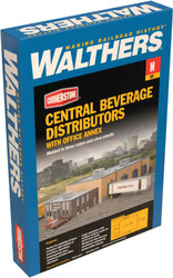 Walthers Cornerstone N 933-3861 Central Beverage Distributors with Office Annex - Kit