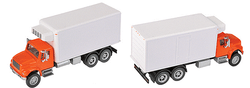 Walthers SceneMaster HO 949-11393 International 4900 Dual-Axle Refrigerated Van Orange Cab / White Body Assembled