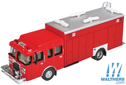 Walthers Scene Master HO 949-13802 Fire Department Hazardous Materials Fire Truck Red