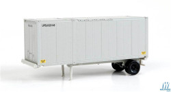 Walthers SceneMaster HO 949-8600 28' Container with Chassis 2-Pack - Assembled - United Parcel Service UPSZ gray
