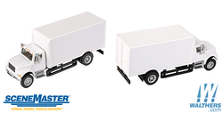 Walthers SceneMaster HO 949-11290 International 4900 Single-Axle Box Van Delivery Truck White Cab & Box