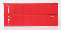 Jacksonville Terminal Company N 405602 40' Standard Height 8'6 3 Rib X Panel Containers ONE CTI 2-Pack