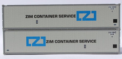 Jacksonville Terminal Company N 405664 40' Standard Height 8'6 Smooth-Side Containers ZIM 2-Pack