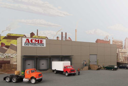 Walthers Cornerstone HO 933-4071 Modern Concrete Warehouse Background Building - Kit