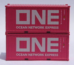 Jacksonville Terminal Company N 205366 20' Standard Height Container OCEAN NETWORK EXPRESS - ONE 2-Pack