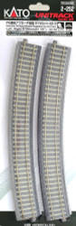 Kato HO Unitrack 2-252 Concrete Tie Superelevated Easement Curve Track 790mm 31 1/8" Radius - 22.5 degrees 1 Left + 1 Right