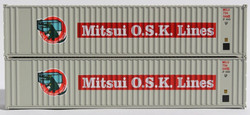 Jacksonville Terminal Company N 405522 40' Standard Height Corrugated Container MITSUI OSK LINES 'Gator' logo 2-Pack