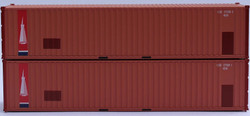 Jacksonville Terminal Company N 405510 40' Standard Height Corrugated Container TRANSAMERICA 'Faded & Patched Ex-ICS' 2-Pack