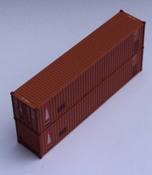 Jacksonville Terminal Company N 405510 40' Standard Height Corrugated Container TRANSAMERICA 'Faded & Patched Ex-ICS' 2-Pack