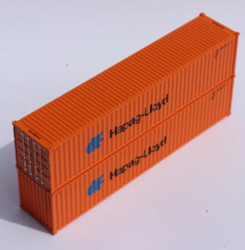 Jacksonville Terminal Company N 405325 40' Standard Height Corrugated Container HAPAG LLOYD 'Small, light blue logo' 2-Pack