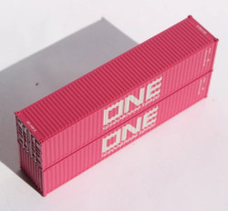 Jacksonville Terminal Company N 405333 40' Standard Height 8'6 Corrugated Side Containers OCEAN NETWORK EXPRESS - ONE Magenta Set #3 - 2-Pack