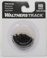 WalthersTrack HO 948-83106 Blackened Track Nails for Code 83 or Code 100 Track - 300 Pkg