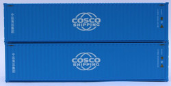 Jacksonville Terminal Company N 405015 40' High Cube Corrugated Side Containers COSCO SHIPPING 'New Globe logo' - 2 pack