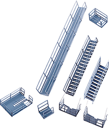 Walthers Cornerstone HO 933-2939 Platforms & Stairways - Photo-Etched Kit